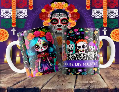 vectores plantilas CATRINA,DÍA DE MUERTOS,HALLOWEEN,